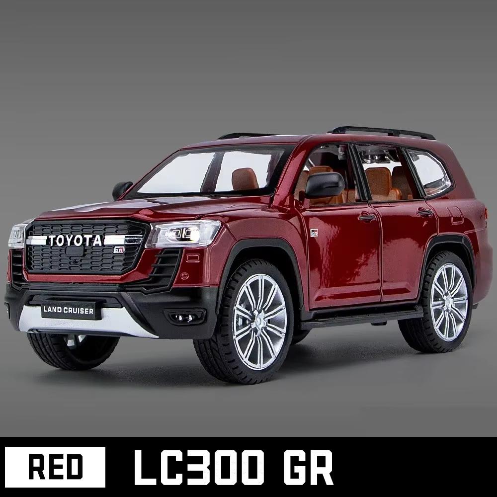 1:24 Модель автомобиля из сплава Toyota Land Cruiser LC300 GR, Транспортные средства, Высокая симуляция, Звук, Свет, Литой автомобиль, Коллекция, Игрушки для детей, Подарок