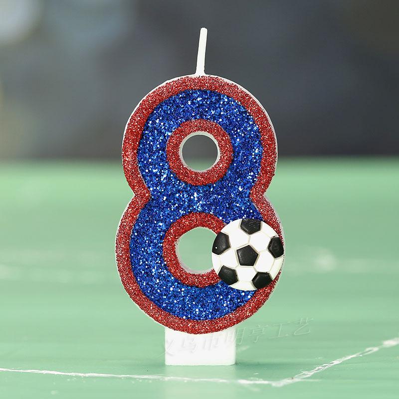 Football creative digital candle cake birthday decoration candle