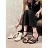 2025 spring and autumn new fashion versatile butterfly French fashion high-heeled sandals women's word open-toed stiletto