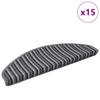 Self Adhesive Stair Treads 15 pcs Gray 65 x 21 x 4 cm