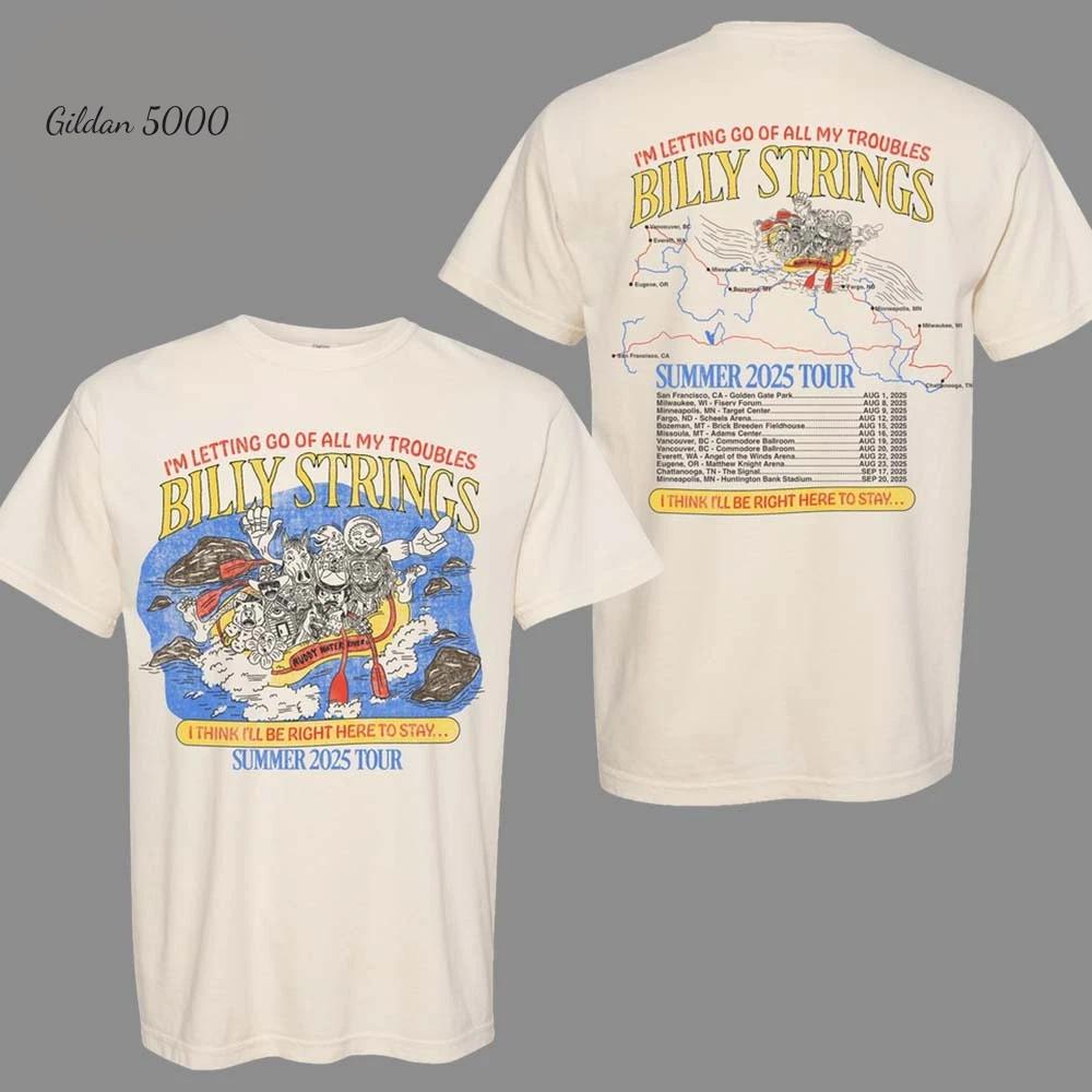 Billy Strings Summer 2026 Tour Merch Rafting Summer Tour Poster T-shirt