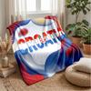 Croatia Football Printed Flannel Blanket Skin Friendly Warm Decorative Throw for Indoor Couch Bed Daily Use