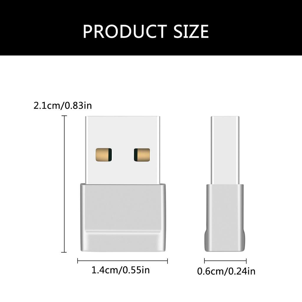 2 шт. Адаптер USB C Female на USB Male Наслаждайтесь быстрой передачей 480 Мбит/с и безопасной зарядкой Адаптер Type C на USB