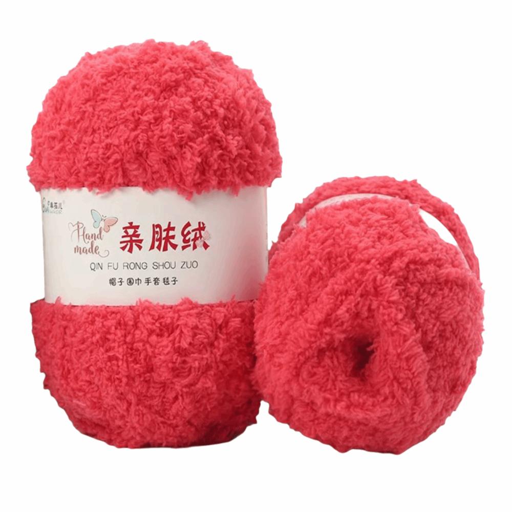 50g Set Coral Velvet Yarn 3 Strands Crochet Yarn Chenille Wool Chenille Yarn Crochet DIY