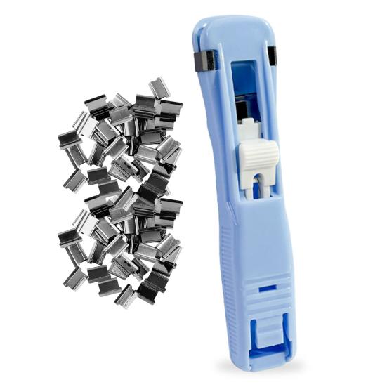 Yousheng Paper Clip Pusher Set, No Hole Punching Clip Dispenser, Lightweight PC Plastic Shell Multiple Colors Office School