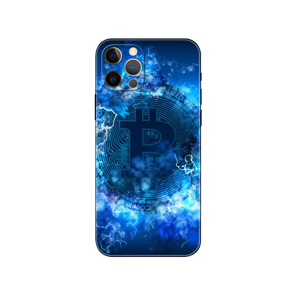 Черный чехол из ТПУ для iPhone 5 5S SE 2020 6 6S 7 8 plus x 10 XR XS 11 12 13 mini pro MAX задняя крышка биткойн