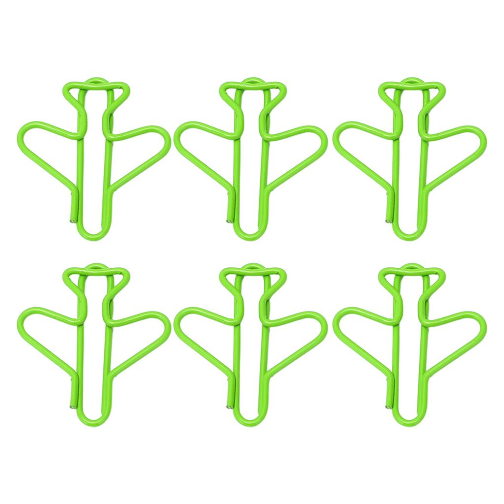 100Pcs Cute Paper Clips Plane Shape Design Covered Wire Bright Color Paperclips for Scrapbook Card Papercraft