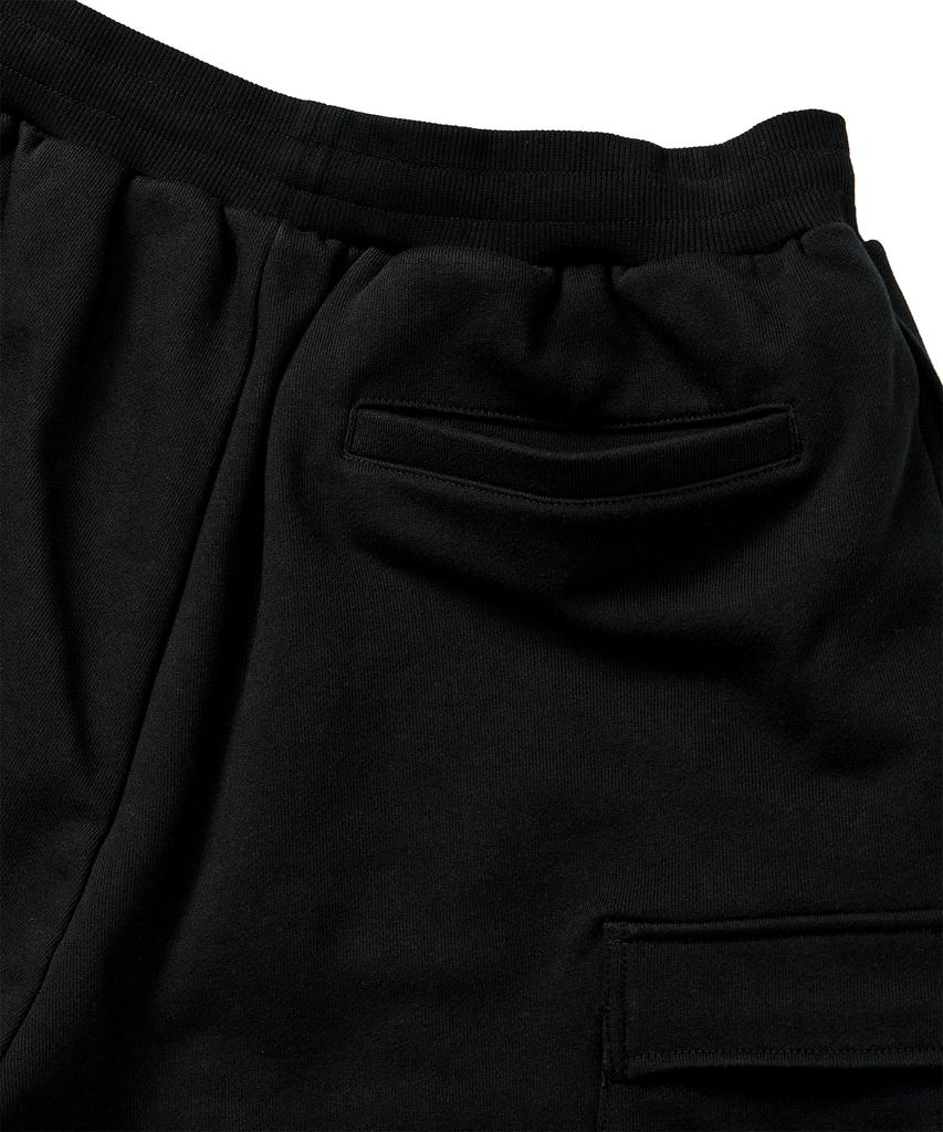 FOUNDPOCKET Wide Sweat Shorts Black