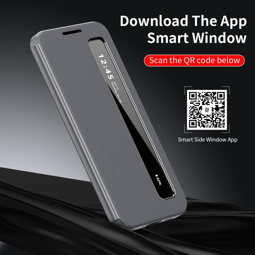 S26FE, Smart Window Case, APP Wake Up/Sleep, Wallet Phone Card Cover For Samsung Galaxy S26 FE Card Pocket Holder