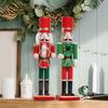 Christmas Nutcracker Ornament Large Wooden Soldier Nutcracker Figurine for Christmas Tree Front Door Hotel Decoration