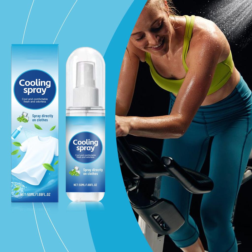 Охлаждающий спрей для летней одежды для улицы: Освежающий, Прохладный и Нелипкий, Физический Охлаждающий Спрей 50 мл