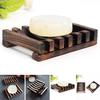 Bathroom Accessory Retro Wood Sink Deck Mount Hollow Out Soap Dish Holder Shelf