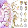 10Pcs/Bag Nail Rhinestones Crowns Dollars Manicure Design Alloy 3D Nail Art Decorations for Nail Design
