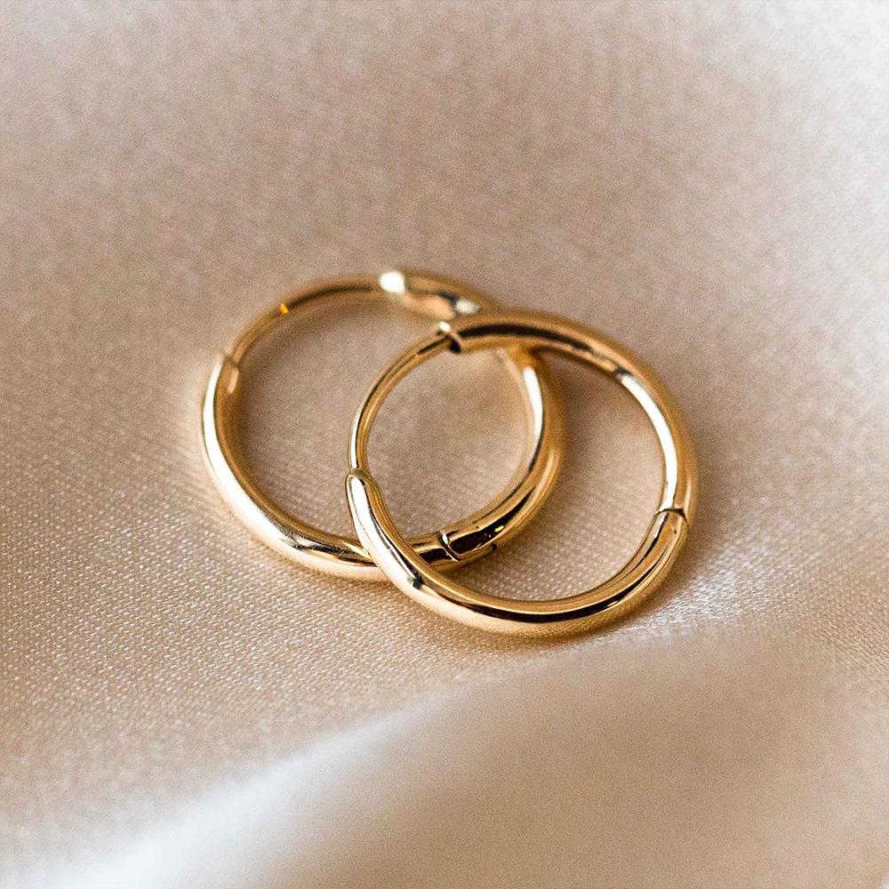 EMANCO 12/14/18MM Stainless Steel Ear Buckle for Women Simple Classic Small Steel Earrings Stud Thin Hoops Earrings Jewelry Gift