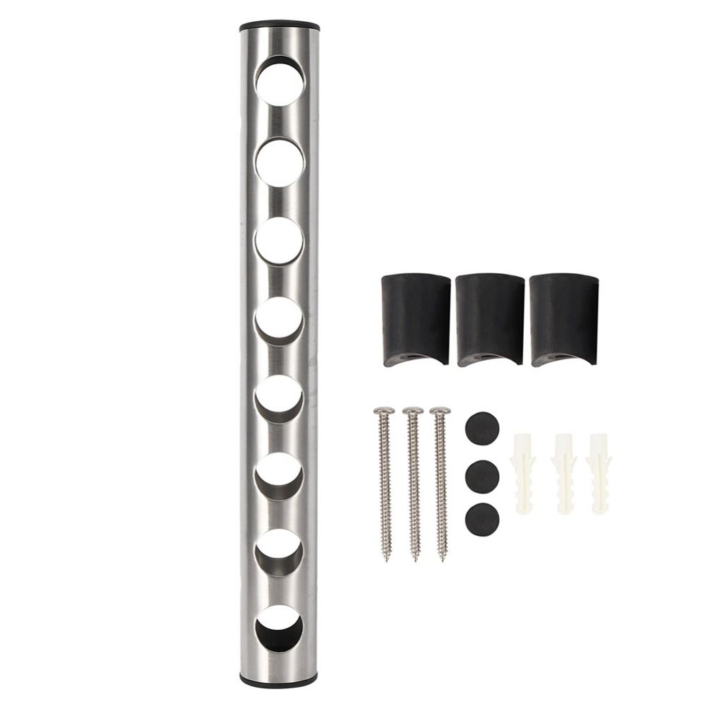13 piece 8 Holes Wall Mounted Wine Rack Stainless Steel Wine Holder Rack  Household