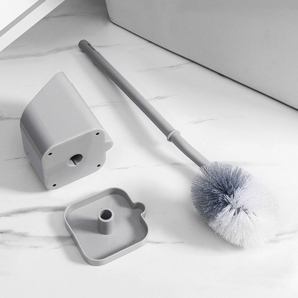 С базовой пластиковой туалетной щеткой с длинной ручкой, инструментами для чистки ванной комнаты, держателем для чистки без пробивания отверстий