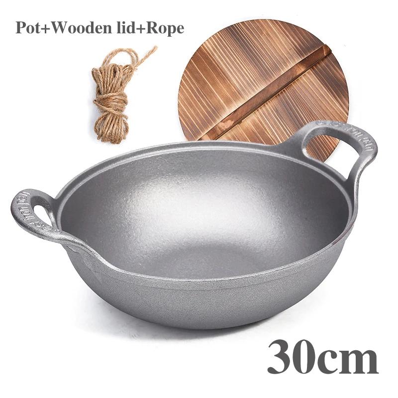 Чугунок старого образца Без покрытия Фритюрница Кастрюля для тушения Сковорода Сковорода с антипригарным покрытием С плоским дном Индукционная плита газовая универсальная Котел вок сковорода