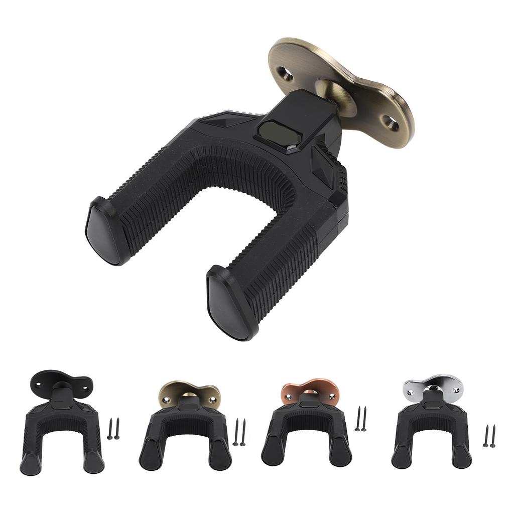 Крючок для настенного крепления гитары с автоматической блокировкой, металлический настенный держатель для электроакустических гитар, бас-бандж