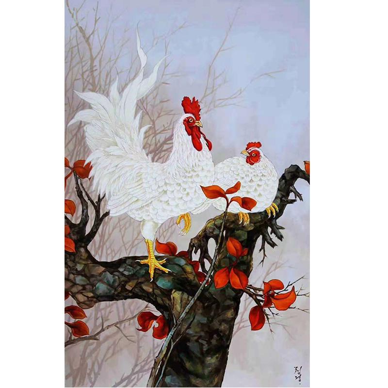 Цыплята DIY 5D алмазная живопись животное курица петух полный круглый смолы Алмазная вышивка мозаика изображение горный хрусталь домашний декор