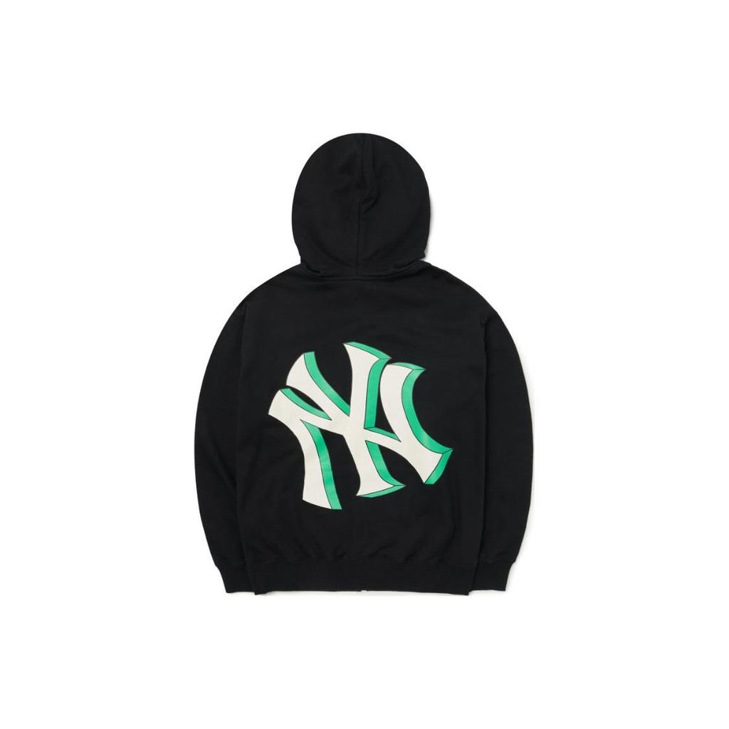 Толстовка с капюшоном MLB Basic Logo, однотонная, с вышитым логотипом, свободная, повседневная, с длинным рукавом, мужская куртка, черная 3ATRB0224-50BKS