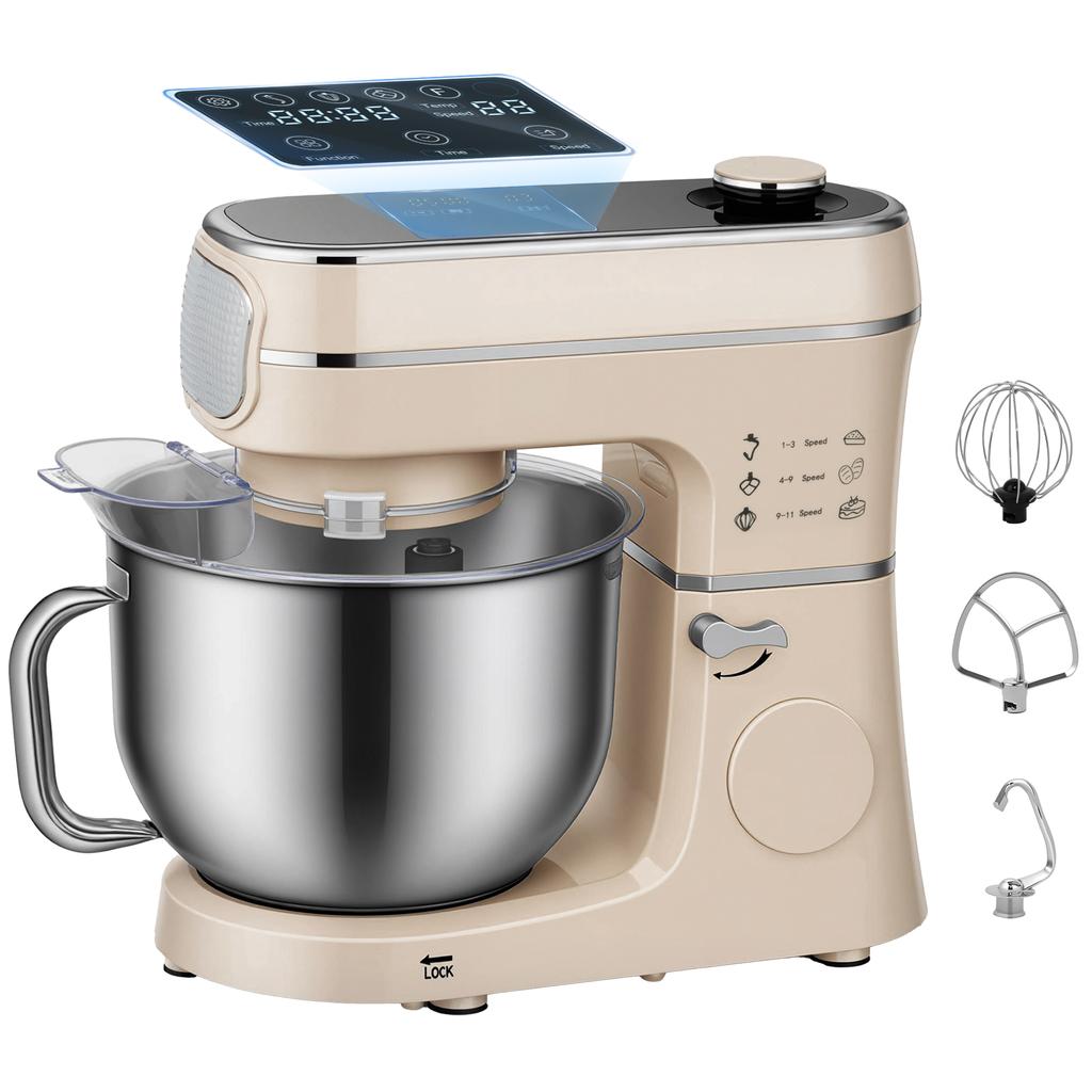 Stand Mixer 6L 1400W Tilt Head Food Mixer With 11 Speeds Pulse And Fermentation Function LED Display Cream