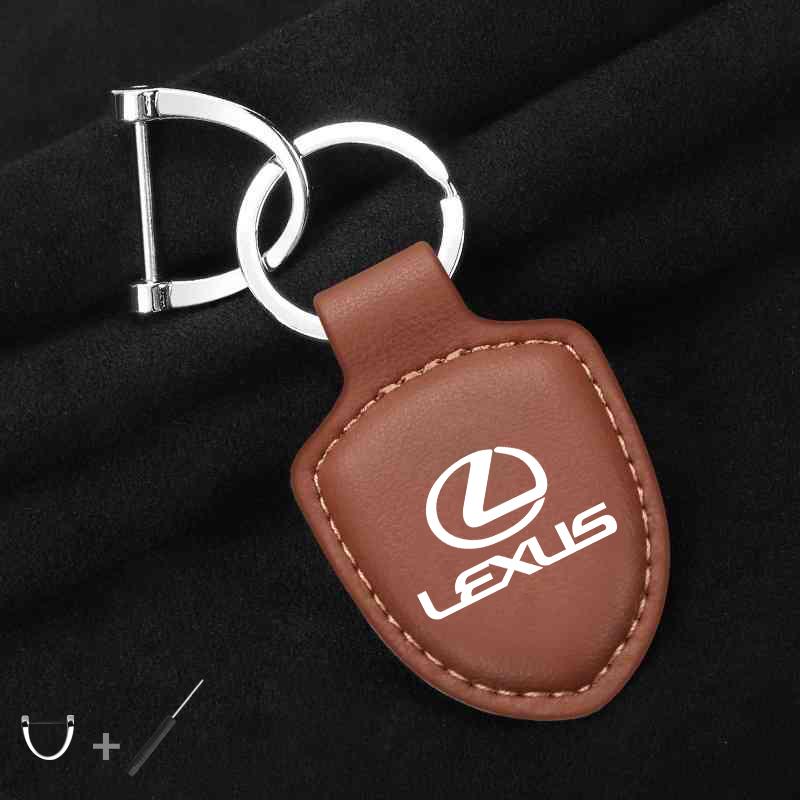 For Lexus RX330 Fsport IS200 IS250 RX350 GX NX300h Ct200h Accessories Car Shield Leather Keychain Key Ring Pendant Holder Gift