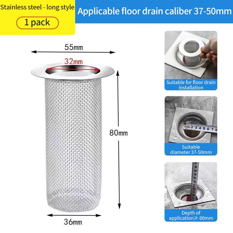 Floor Drain Filter Multifunctional Steel Filter Mesh Basket Filter Hair Trap Bathroom Kitchen Sink Anti-clog Slag Strainer