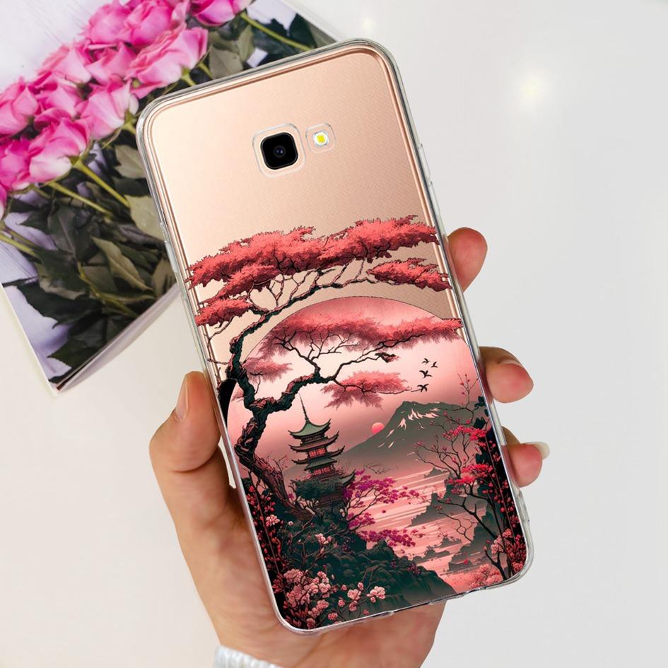Для Samsung J4 Plus Чехол J415 SM-J415F Силиконовый Чехол Популярный Цветок Прозрачный ТПУ Мягкий Бампер Для Samsung Galaxy J4 2018 J4+ Чехлы