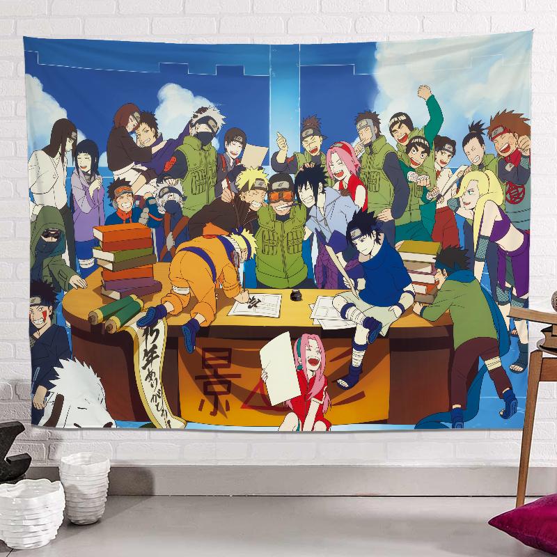 Аниме Kawaii Декор комнаты Настенная ткань Фоновая ткань Хиппи Эстетическая комната Гобелен Chambre Украшение Фреска Большие пляжные полотенца