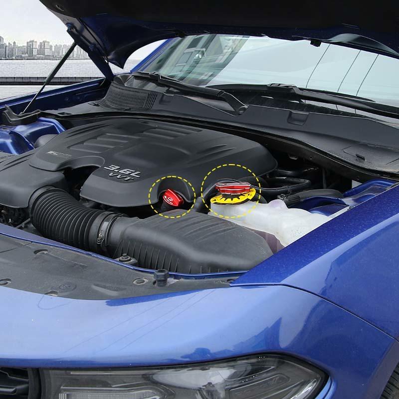 Engine Oil Radiator Decorative Cover Protective Sticker For Dodge Challenger For Dodge Charger 2009 Up For 300C 2012 Up ABS Interior Accessories