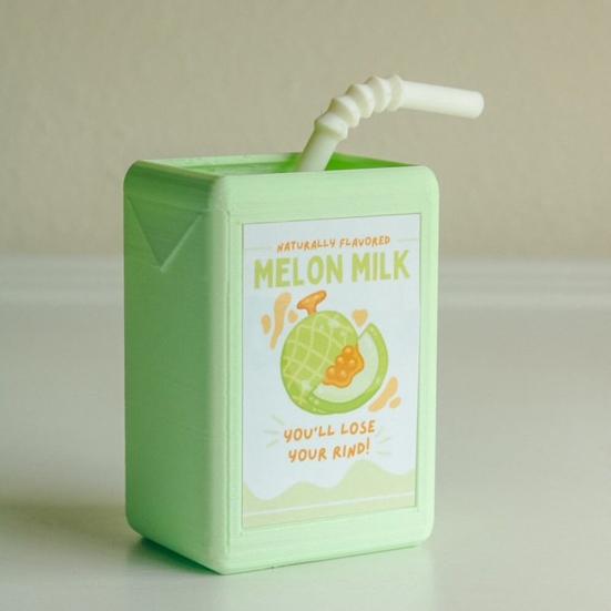 Lovely Juice Box Flower Pot Creative Resin Ornament Indoor Green Plant Planter Desktop Decoration for Home Garden Living Room Bedroom Office Cafe