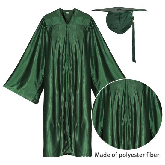 1 комплект, унисекс, выпускной халат, шапка, передняя молния, свободный V-образный вырез, свободная кисточка, годовая бирка, колледж, бакалавр, доктор, магистр, выпускное платье, кепка, комплект с кисточками