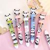 1 Piece Lytwtw's Cute Ballpoint Pen Press Cartoon Panda Multicolor 10 In 1 Colors Stationery School Office Supply Creative Kids