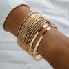 14pcs/set Exaggerated Wide Bracelet Set Gold Glossy Irregular Bracelet