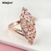 SIMJOO Zircon Ring for Ladies Fashion Rose Gold Personality Ring
