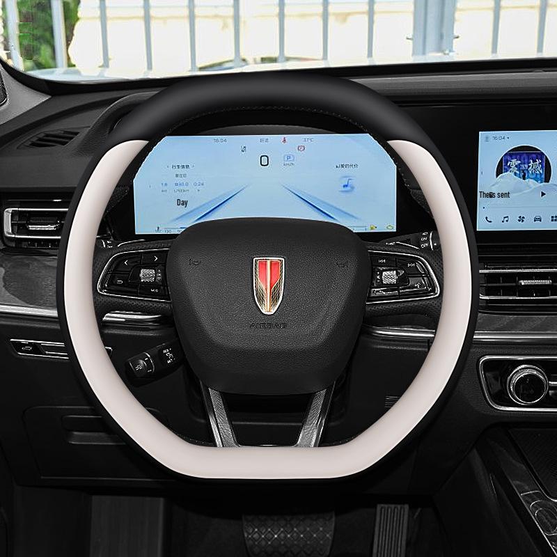 Anti-Slip Genuine Leather Steering Wheel Cover for Hongqi Models: H9, 23 H5, Classic, H6, HS5, HS7, HQ9.