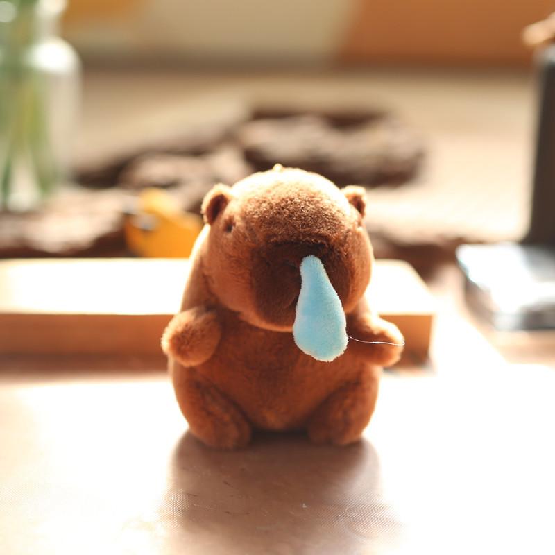 Stuffed Keychain Capybara Soft Short Plush Toy Pp Cotton Accessory Backpack