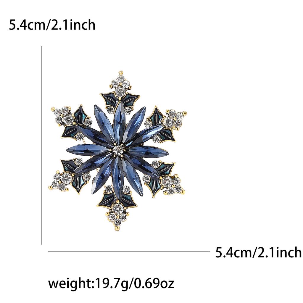 Rhinestone Snowflake Brooches for Women Unisex Christmas Pins Multi-color Available Fashion Jewellery Accessories Gifts