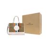 Coach 29 Logo Rainbow Stripe Classic Canvas And Leather Tote Bag Women tote Brown White CJ578-SVOT8