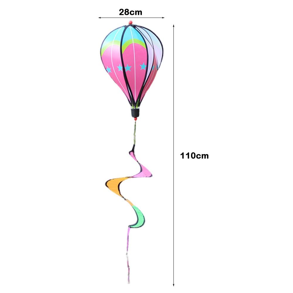 Rotating Design Hot Air Balloon Colorful Design Transparent Material Wind Spinner Glitter Effect Bright Film Wind Twister