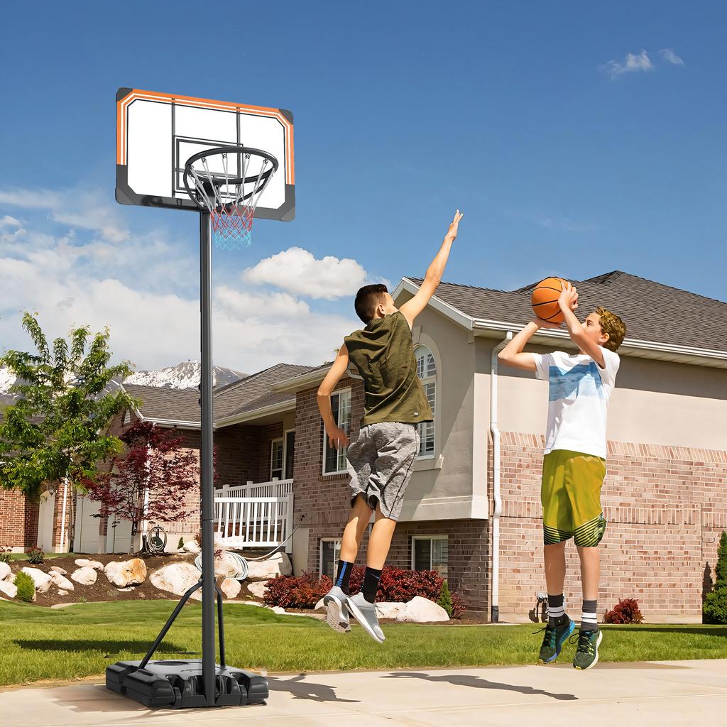 Basketball Hoop, Outdoor, Adjustable Height 182-213 cm, Wheels, Refillable Base, Black