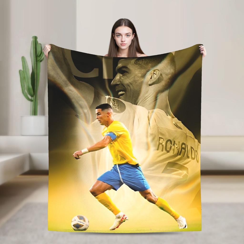 Football Legend CR7 Plush Blanket Vintage Throw Blanket for Home 125*100cm Bedspread