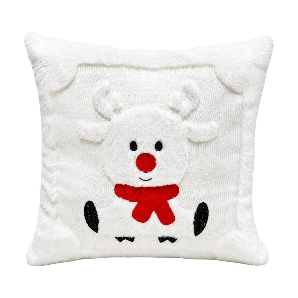 Reindeer Christmas Pillow Covers Plush Xmas Pillowslip Throw Cushion Case Festive Holiday