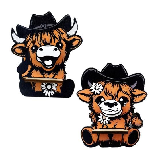 Держатель для очков Хайлендская корова Yousheng Деревянная подставка для очков Дисплейная стойка Мультяшное животное Подставка-держатель для солнцезащитных очков для спальни, кабинета, офиса