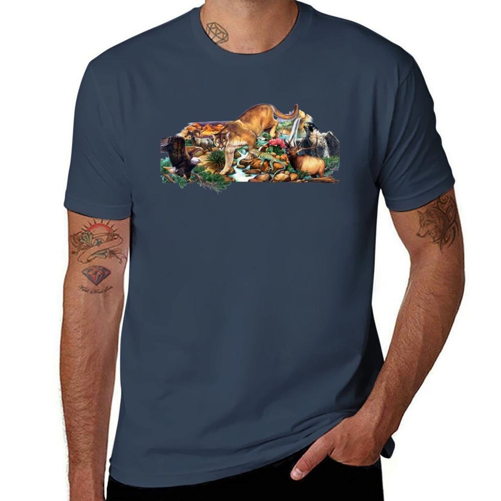 Wildlife Collage TShirt Unisex t shirt cotton 100 t shirts for Unisex cotton funny TShirt