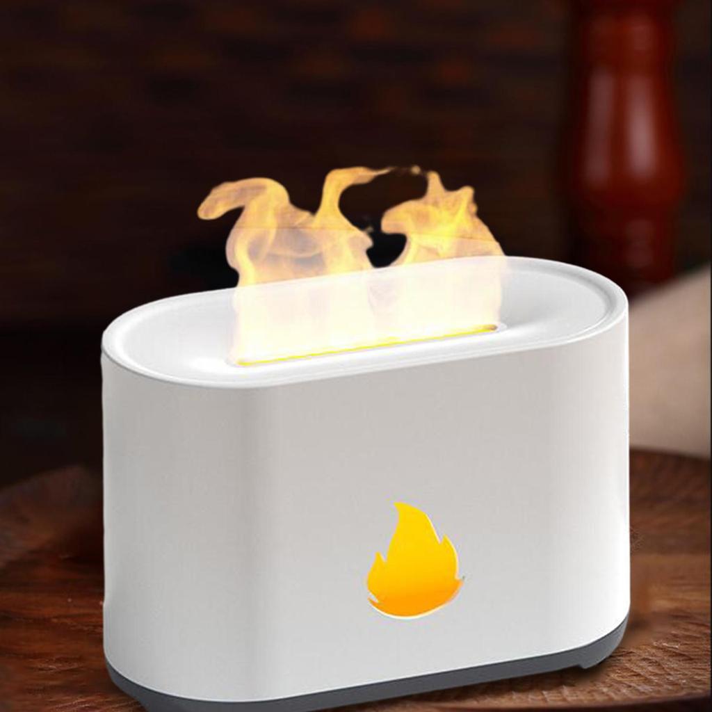 Flame Essential Oil Diffuser Air Humidifier with Colorful Light 16x8x10.6cm USB
