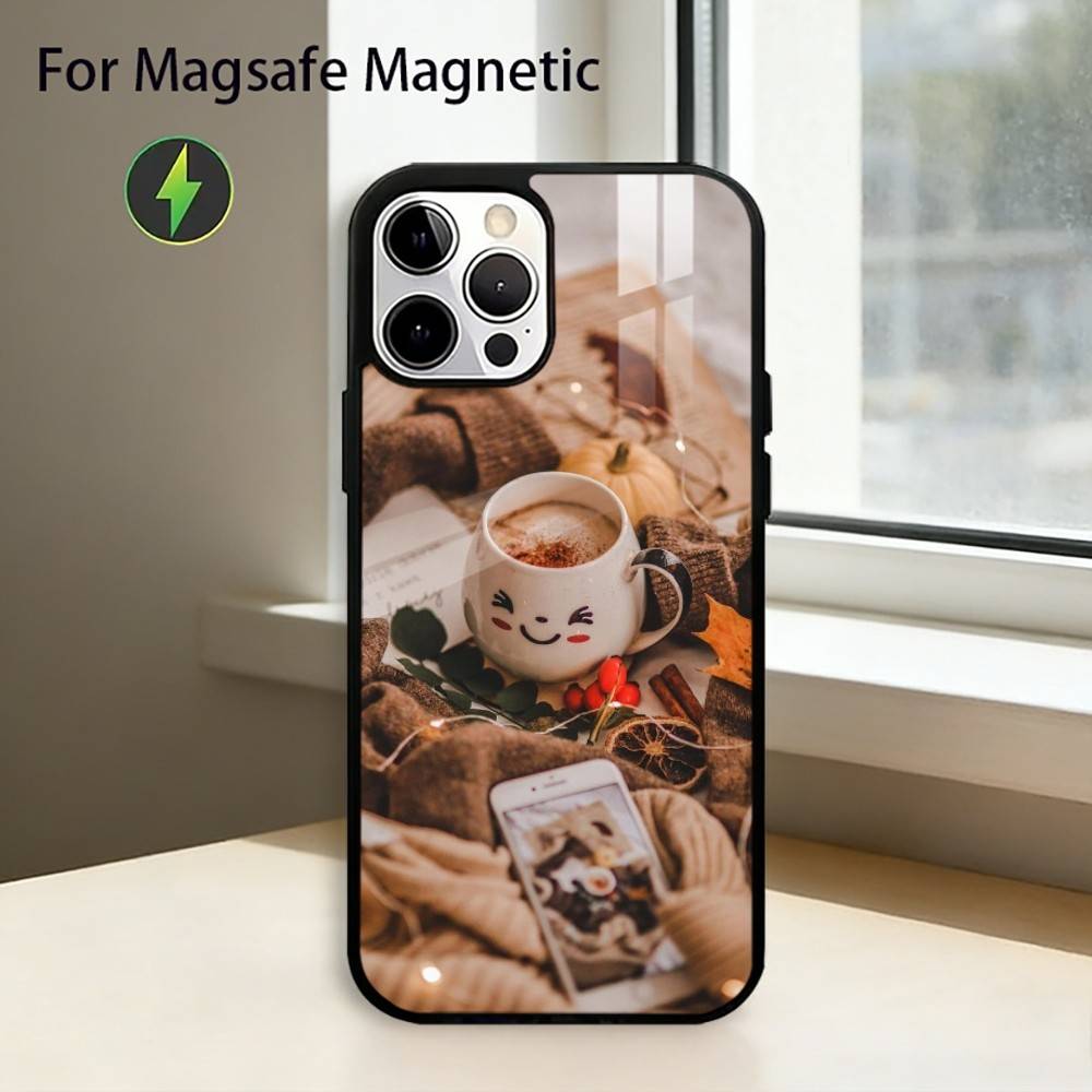 Christmas Art winter C-Coffee Phone Case For iPhone17,16,15,14,13,12,11 Plus,Pro Magnetic For Magsafe Wireless Charging