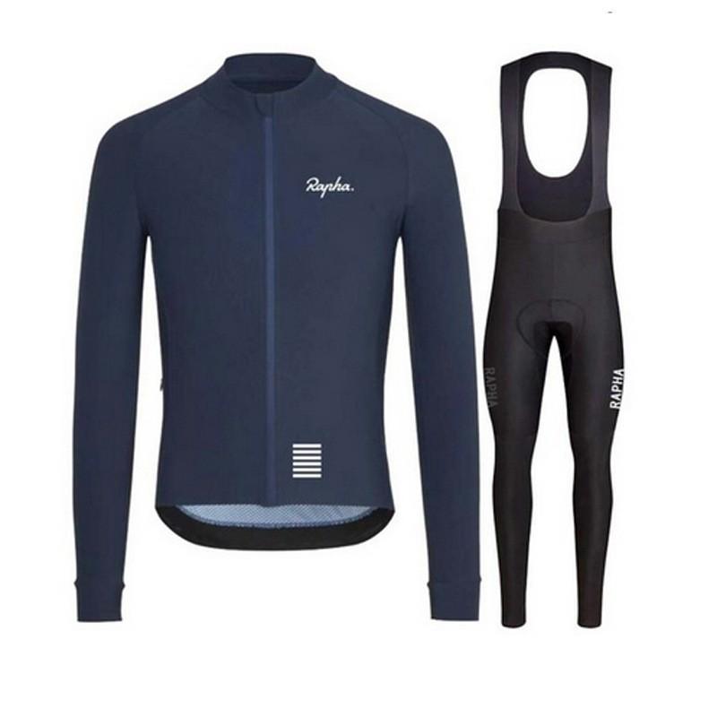 Mens Long Sleeve Cycling Jersey Set Outdoor Road Mountain Bike Riding Apparel Triathlon Sportswear