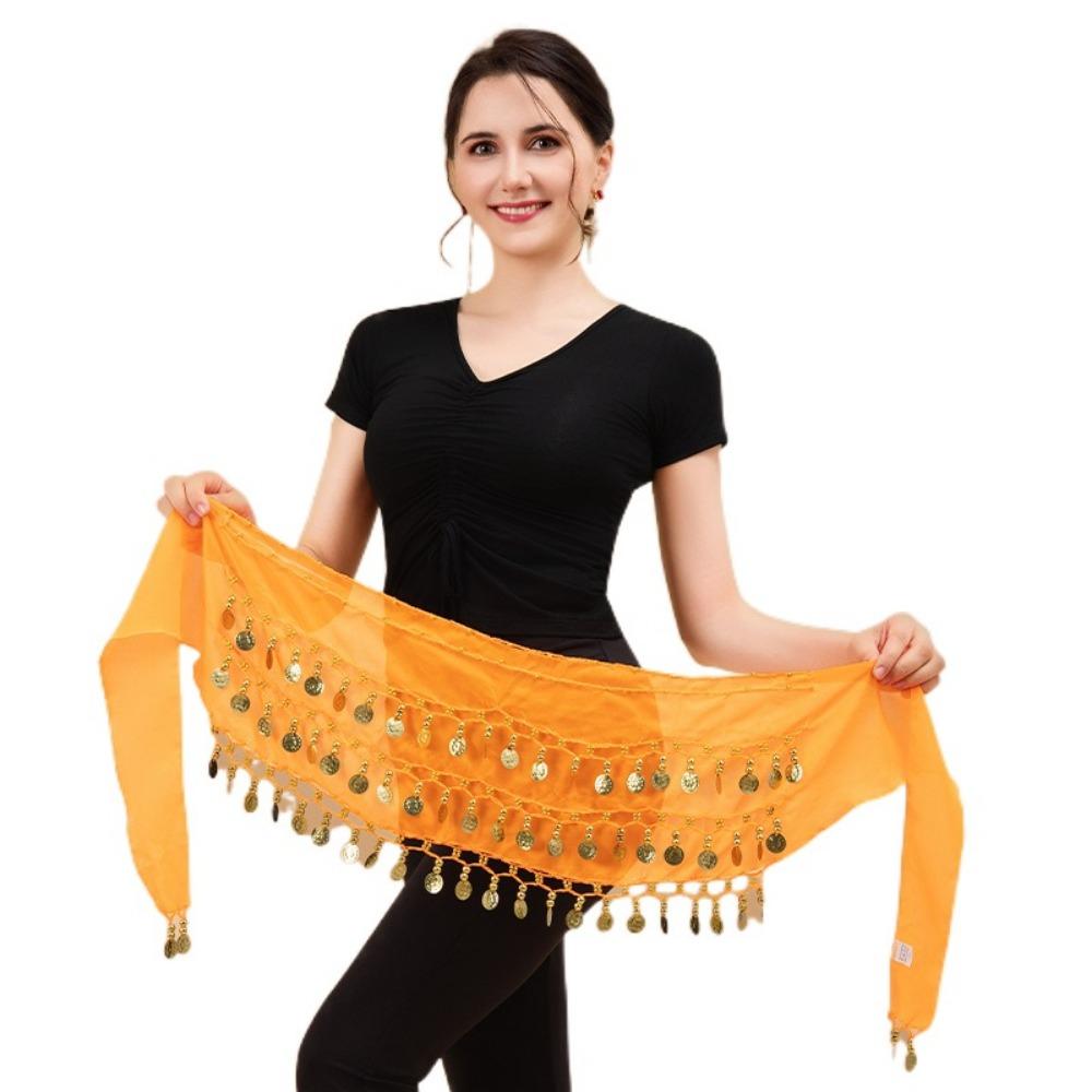 Adjustable Bellydance Waist Chain Gold Color Coins Dancing Waist Belt  Stage Performance