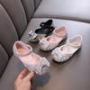 New Children's Leather Shoes Versatile Elegant Girl Princess Shoes Luxury Rhinestone Kids Causal Ballet Shoes Shallow Breathable